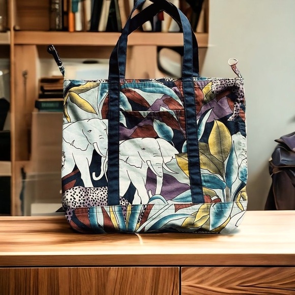 Vintage Jungle Print Large Tote Bag - Picture 1 of 6